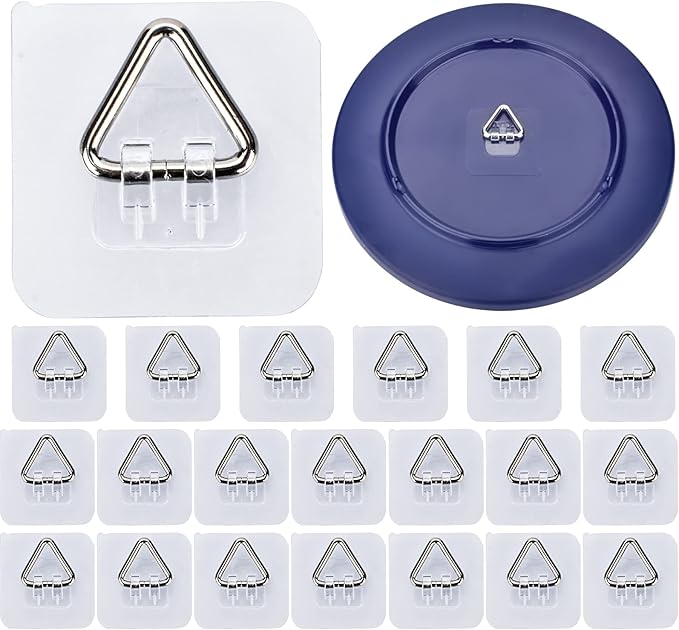 AccEncyc Wall Hangers 20 Pack - Vertical Plate Holders, Adhesive Picture Hanger for Wall Decoration
