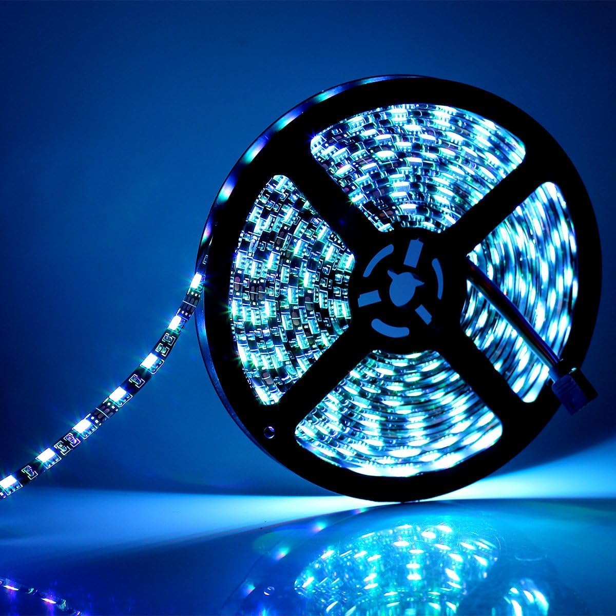 Supernight Led Strip Lights  16.4Ft 5M Smd 5050 Waterproof 300Leds Rgb Color Changing Flexible Led Light Strip For Bedroom  Tv Back Lighting  Christmas  ValentineS Day (Black Pcb) 2 Pcs