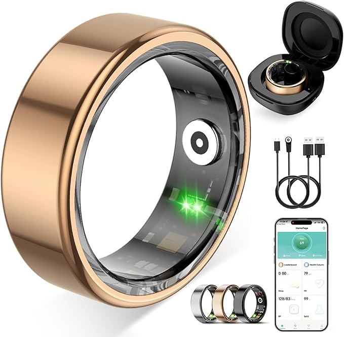 Smart Ring for Women Men,Fitness Tracker Ring with Heart Rate, Sleep Monitoring, Blood Oxygen, Step Counting for iOS and A...