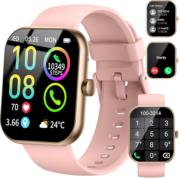 Smart Watch (Answer/Make Calls), 1.96"HD Smartwatch for Women Men, 2025 Activity Tracker with Heart Rate Monitor, Sleep Tr...