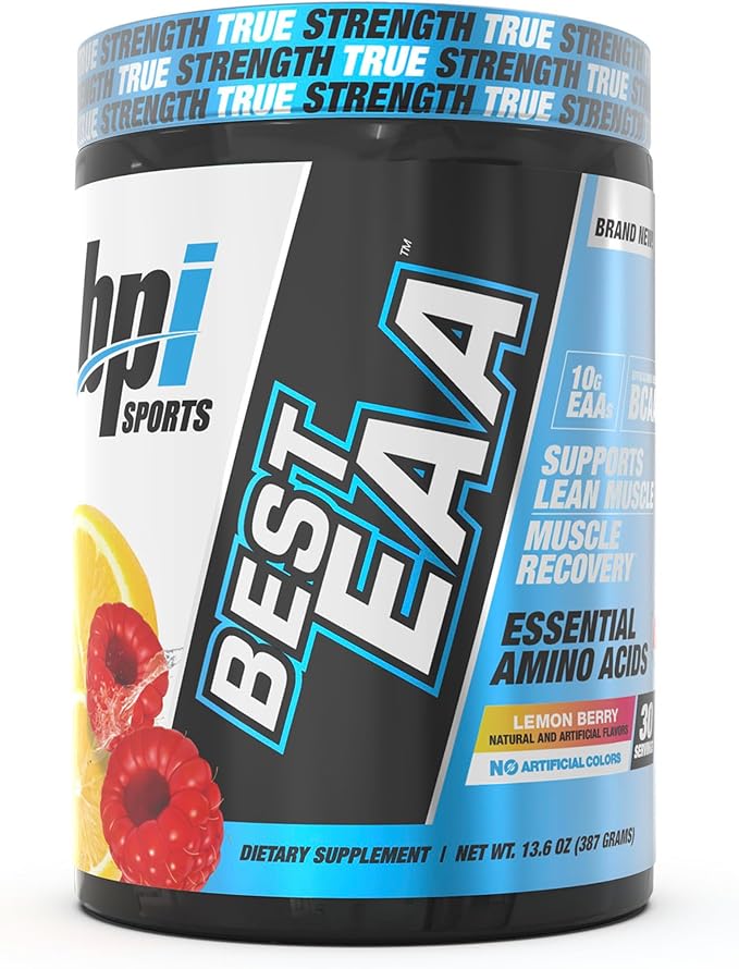 BPI Sports Essential Amino Acids EAA Powder - Pre, Intra & Post Workout Drink - BCAA Powder for Men & Women, EAA + BCAA + Hydration. Advanced Formula with 10g of EAA. (Lemon Berry)