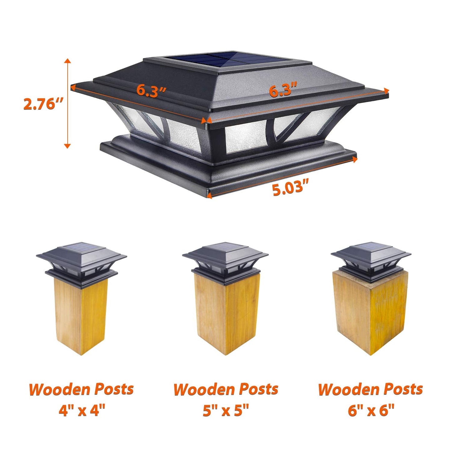 SIEDiNLAR Solar Post Lights Outdoor LED Deck Fence Cap Light 2 Pack Black Warm White/Cool White