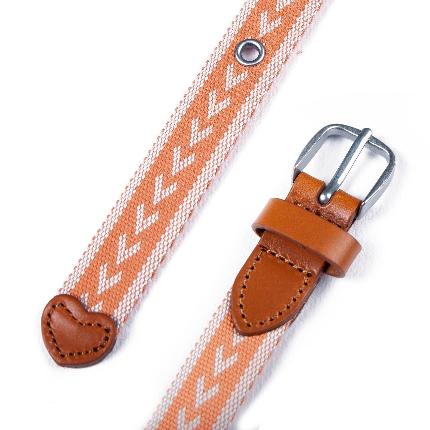 Eddie Bauer Women's Cascade Grommet Webbing Belt with Metal Buckle - Coral - Small