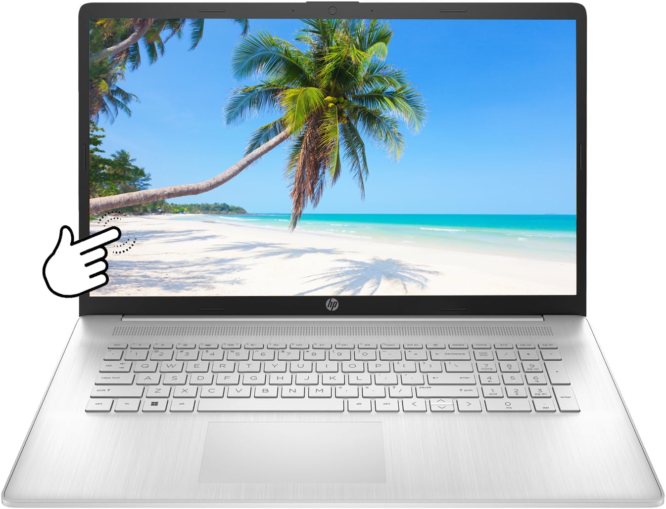 Hp 17-Cp3035Cl Cp3035Cl Silver Laptop, Ryzen 5 7530U, 12Gb, 1Tb Pcie Ssd, 17.3 Tn Touch Hd+ (1600X900), Amd Radeon, Windows 11 H