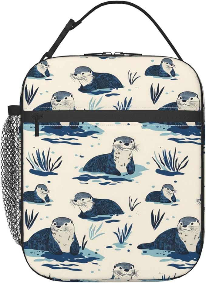 Otter Lunch Box Insulated Lunch Bag for kids Girls Boys,Reusable Lunch Box Containers for Women Men,Durable Cooler Tote Bag Lunchbox for Office/School/Picnic