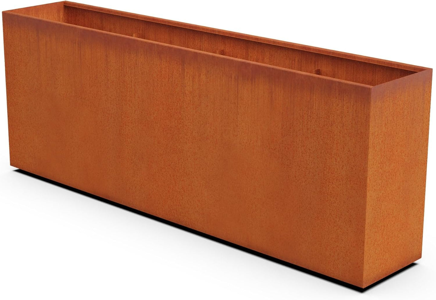 Large Rectangular Planters for Outdoor Plants - 96x18x36 Corten Steel Planters for Privacy Screen | Extra Large Outdoor Planter Box, Modern Metal Planter Rectangle, Fully Assembled