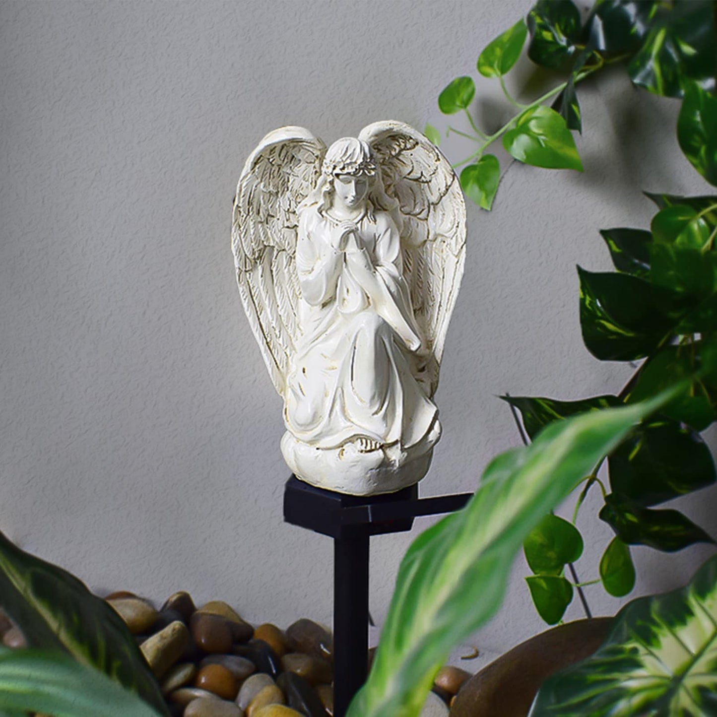 Xurleq Solar Garden Light - Waterproof Angel Resin Decor For Lawn, Patio & Fence