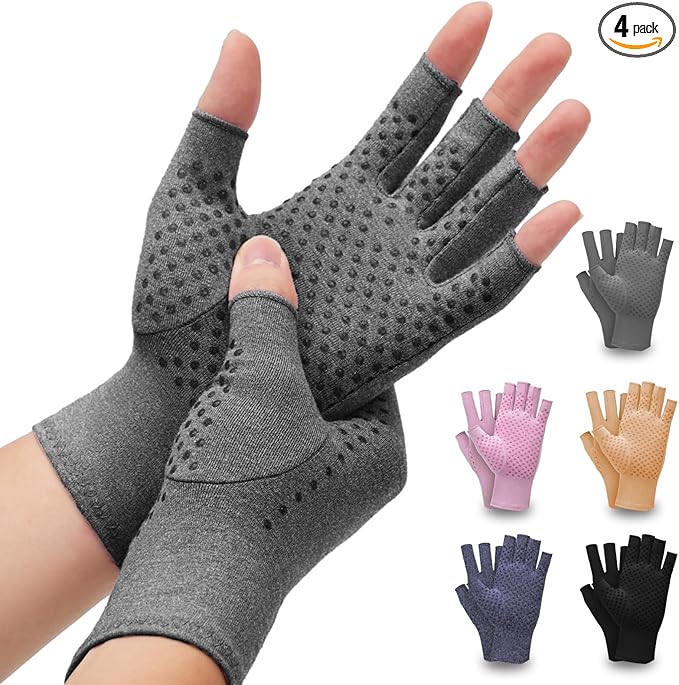 DRNAIETY 2 Pairs Arthritis Compression Gloves- for Hand Arthritis, Carpal Tunnel Pain, Rheumatoid Arthritis, RSI, Fingerle...
