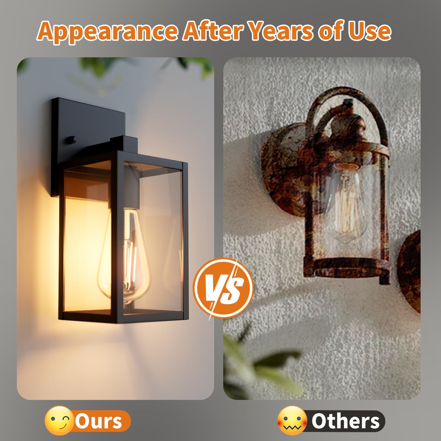 Outdoor Light Fixtures Wall Mount  Waterproof Front Porch Lights  Modern Exterior Lighting Fixtures With E26 Socket  Black Wall Sconces Lantern Lamp  Outside Lights For House  Garage  Patio (2 Pack
