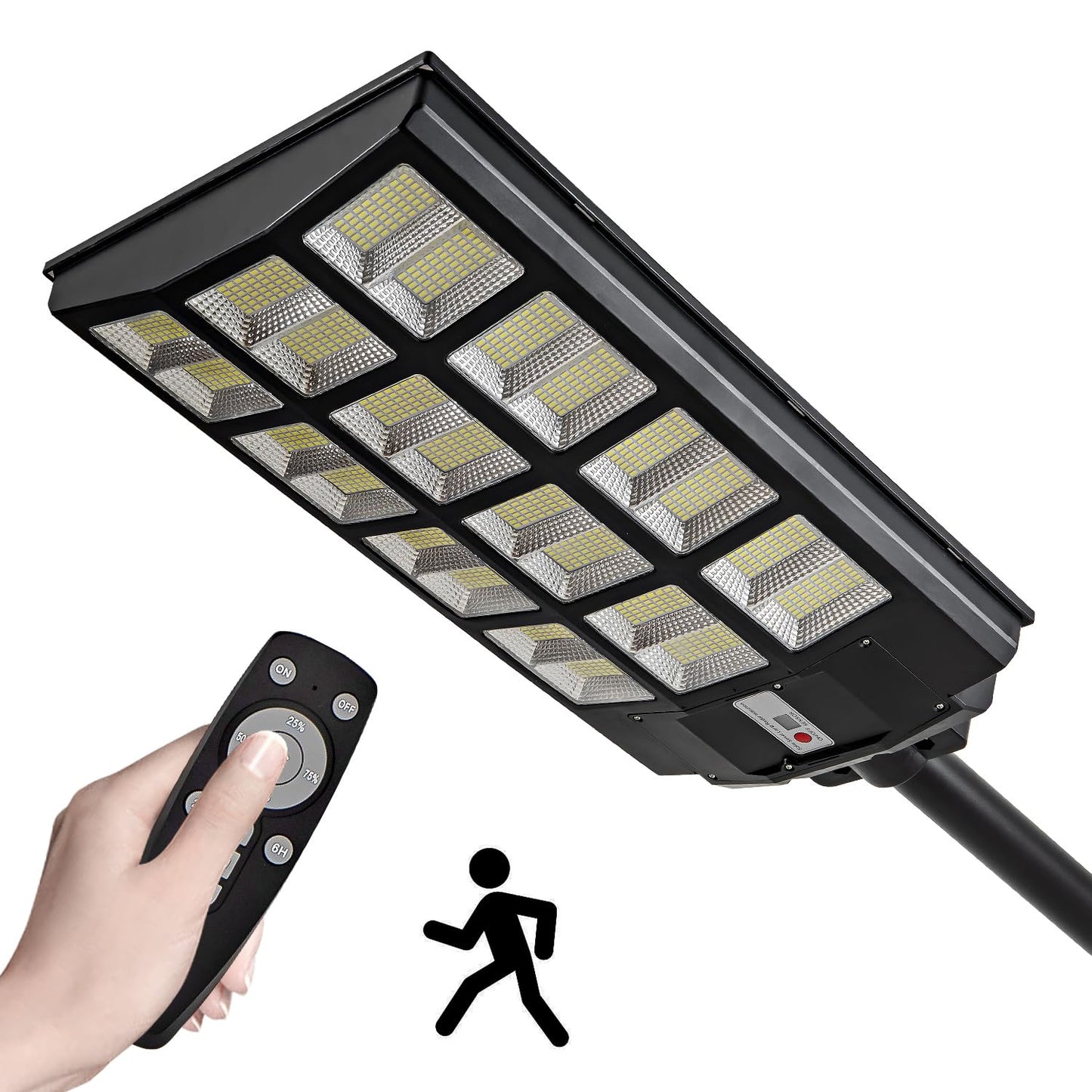 Yointhit 4000W Solar Street Light, 400000LM, Dusk to Dawn, Motion Sensor, Remote Control, Model YT-2000, 1 Pack