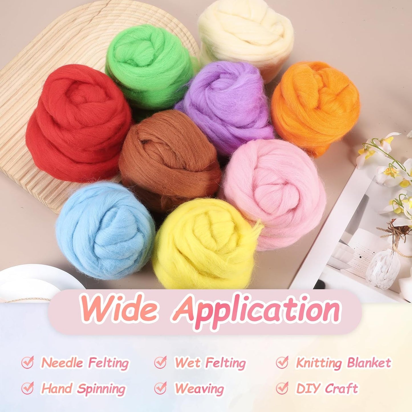 PATIKIL Wool Roving Yarn, 80G/2.82OZ Soft Felting Wool Pure Chunky Roving Yarn Bulk for Needle Felting Knitting Blanket Spinning Weaving DIY Craft, Dark Blue