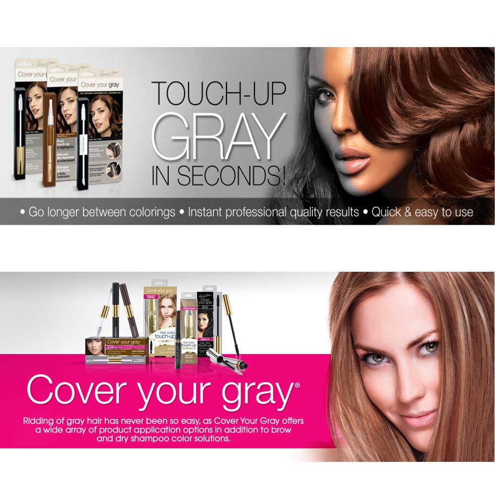 Cover Your Gray Waterproof Root TouchUp, Medium Brown, 0.53 Ounce