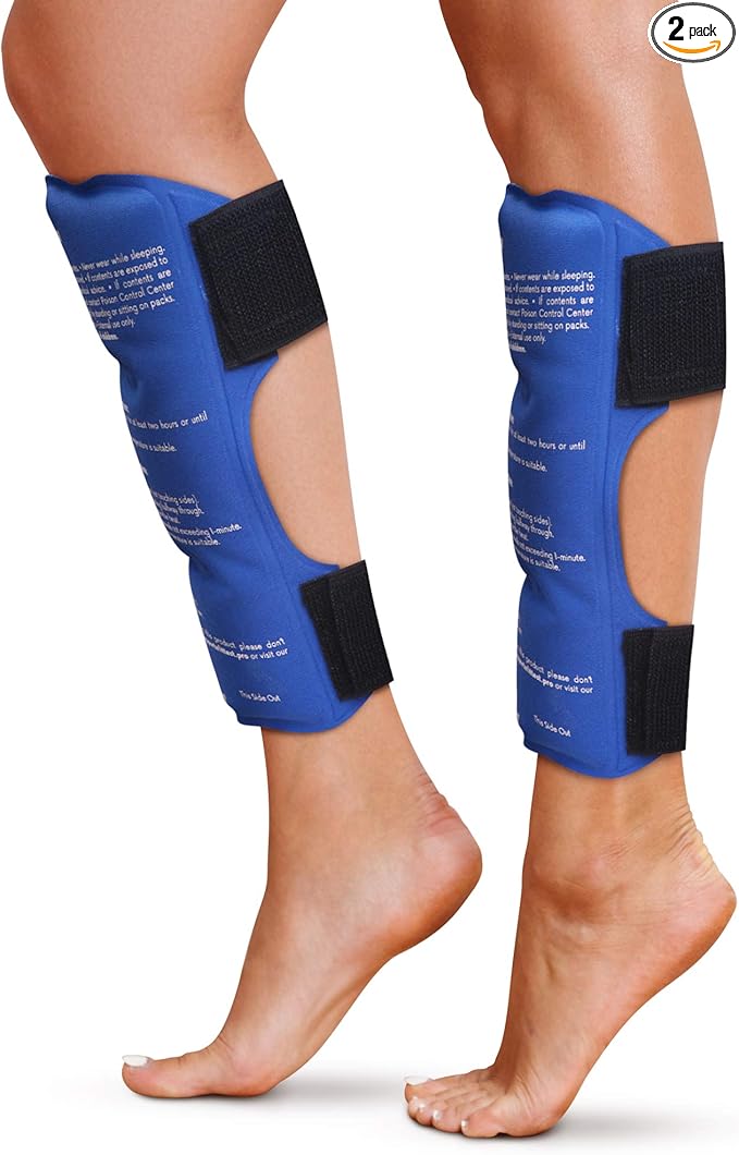 Shin Splint Ice Packs, HSA and FSA Eligible Reusable Hot and Cold Therapy Wrap | Leg or Calf Pain Relief | Advanced Soft G...