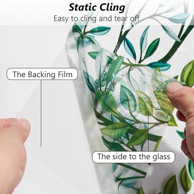 Finnez Window Privacy Film 3D Static Cling Window Film, No Glue Heat Control & 96% UV Blocking for Home Office, Decorative Frosted Glass Cover 11.8 Inch x 6.5 Feet