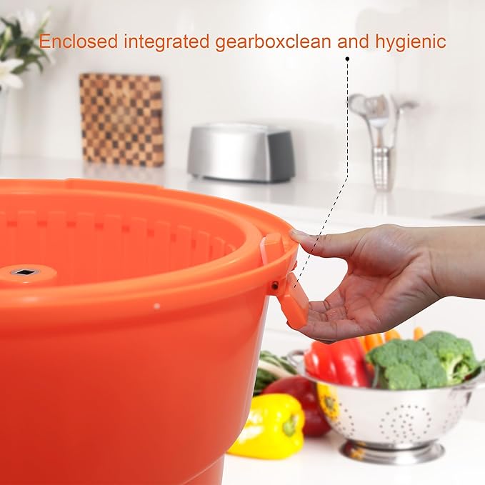 Clivia Large Commercial Salad Spinner Manual Lettuce Dryer Spinner Dryer-Dries Up To 4 Heads Of Lettuces