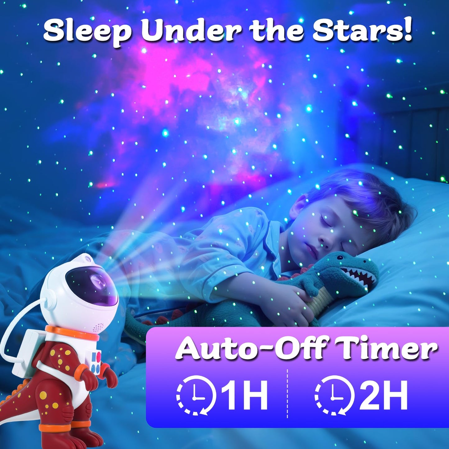 Lovme Galaxy Star Projection Night Light  Dinosaur Astronaut Space Projector With 8 Modes Starry Nebula Effects  Timer & Remote Control  Bedroom Ceiling Decor For Kids  Christmas Birthday Gift(Red)