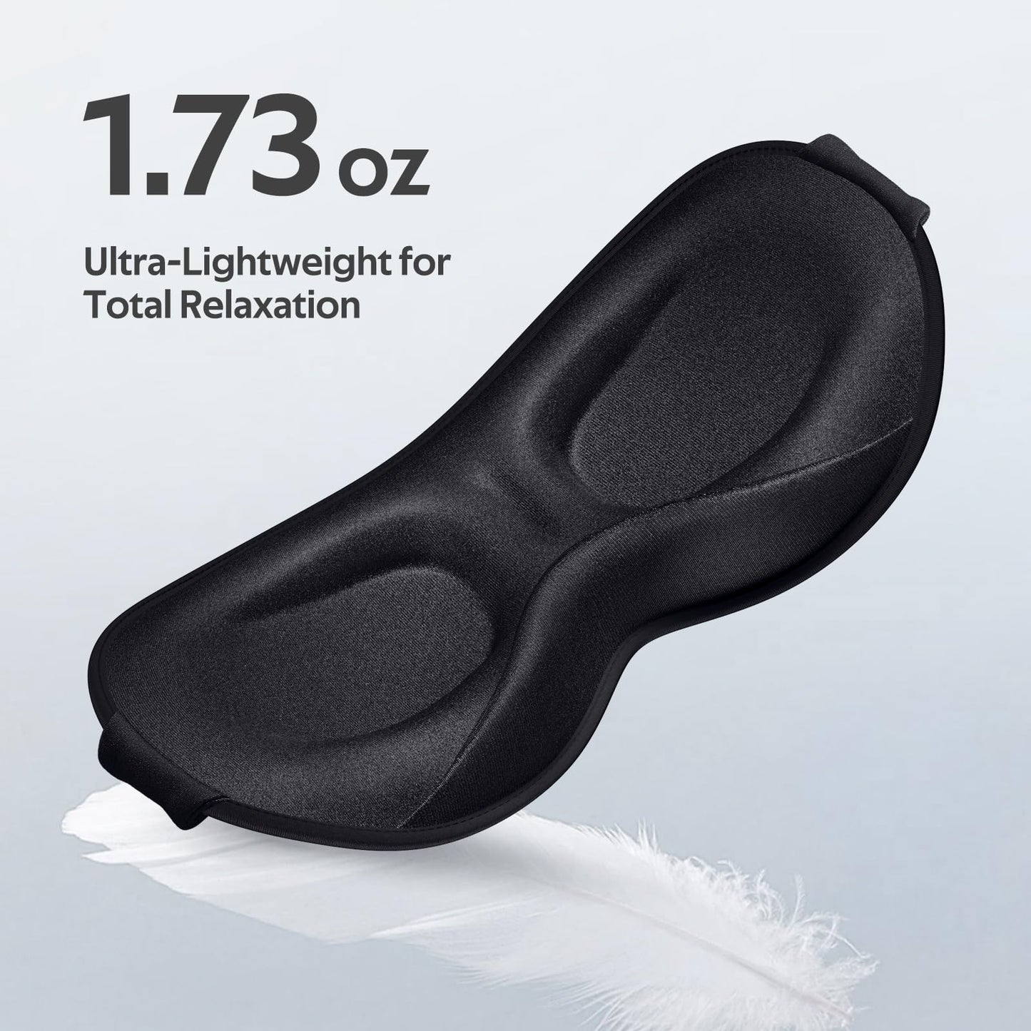 Vynix Sleep Mask for Men Women - 100% Blackout Eye Masks for Sleep - 3D Soft Sleeping Mask for Side Sleepers - Zero Pressure Lash Extensions Eye Cover Shade for Airplane Travel Essentials, Black