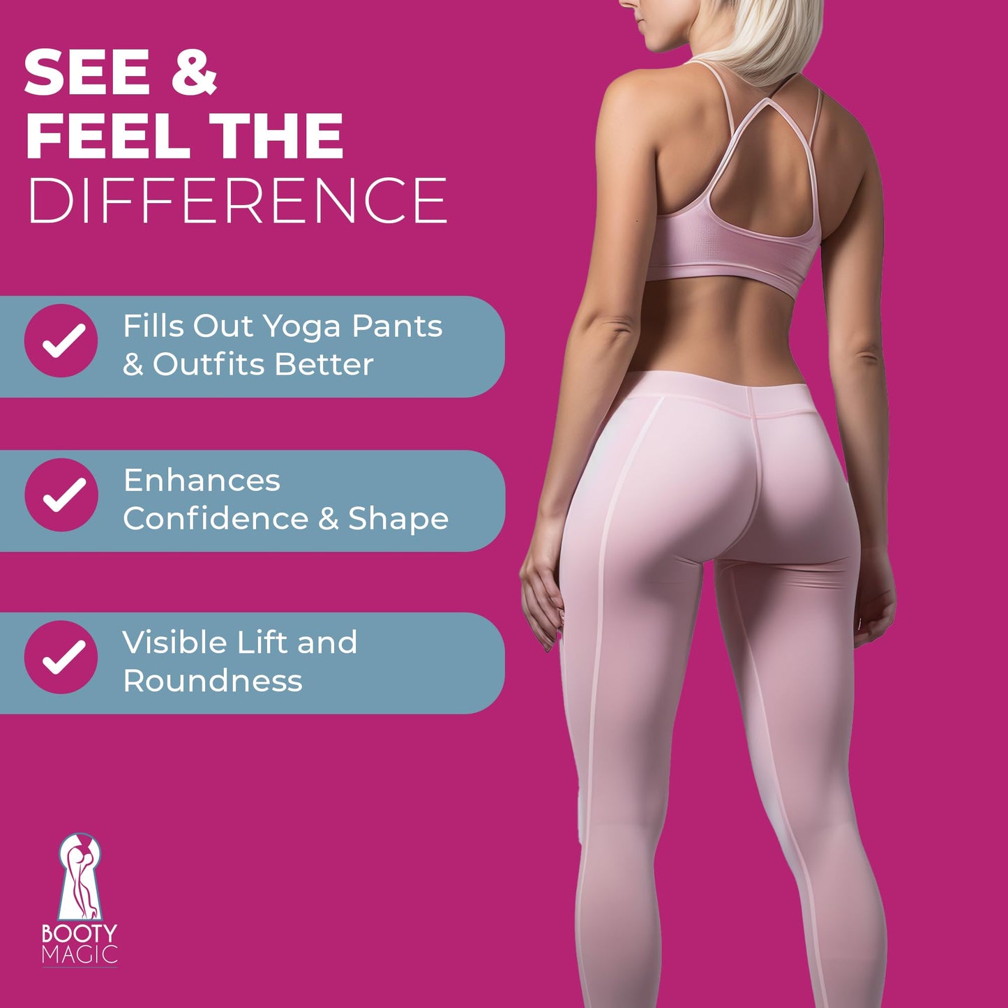 Booty Magic Butt Enhancement Cream - 6.8oz Butt Cream for Bigger Butt, Booty Cream Bigger Booty with Maca Root Extract, Pueraria