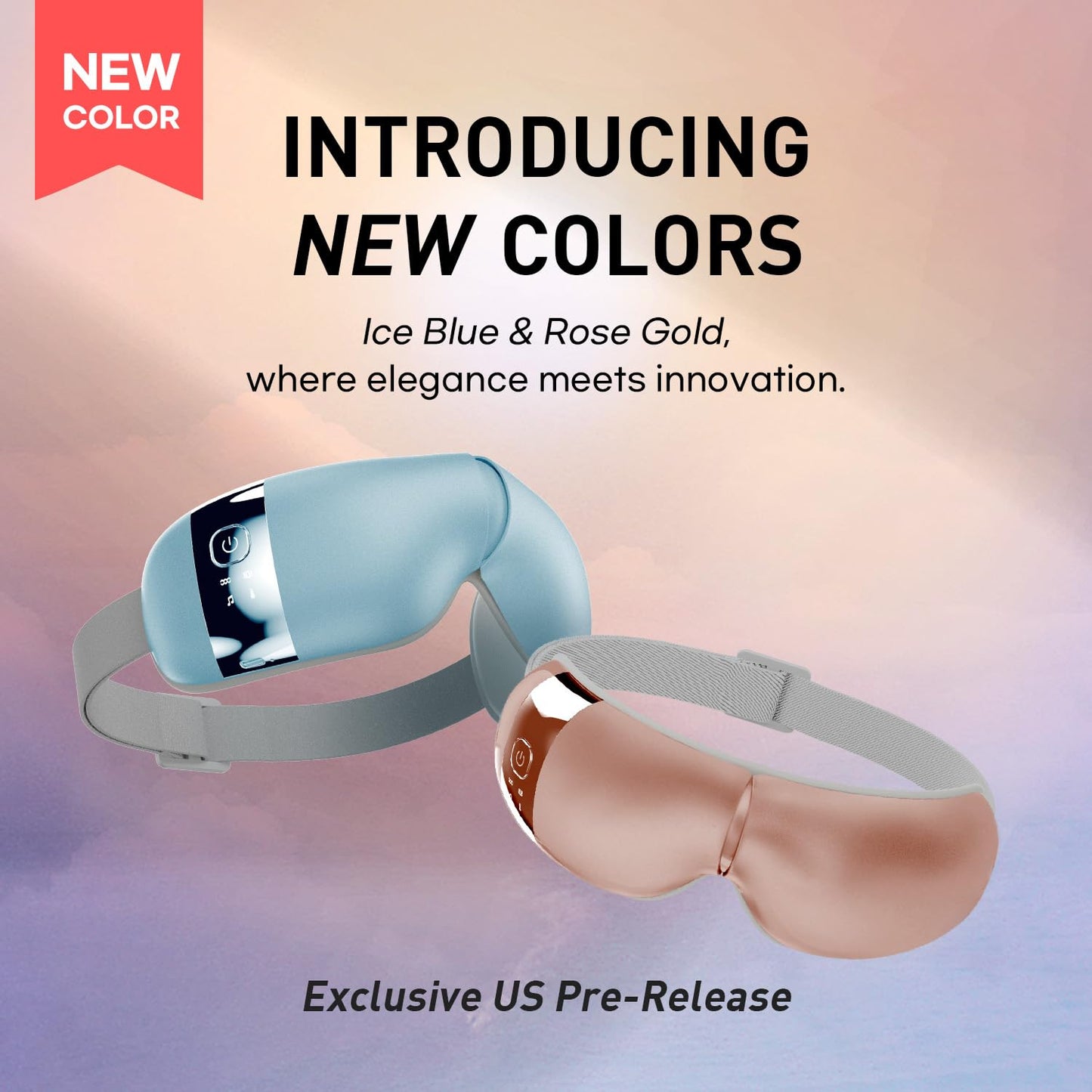 HubiCare Eye Massager with Heat, Vibration, and Music Helps Relieve Strain, Dark Circles, Dryness, and for Migraine Relief Relaxation and Better Sleep Valentines Day Gifts for Women/Men (Rose Gold)