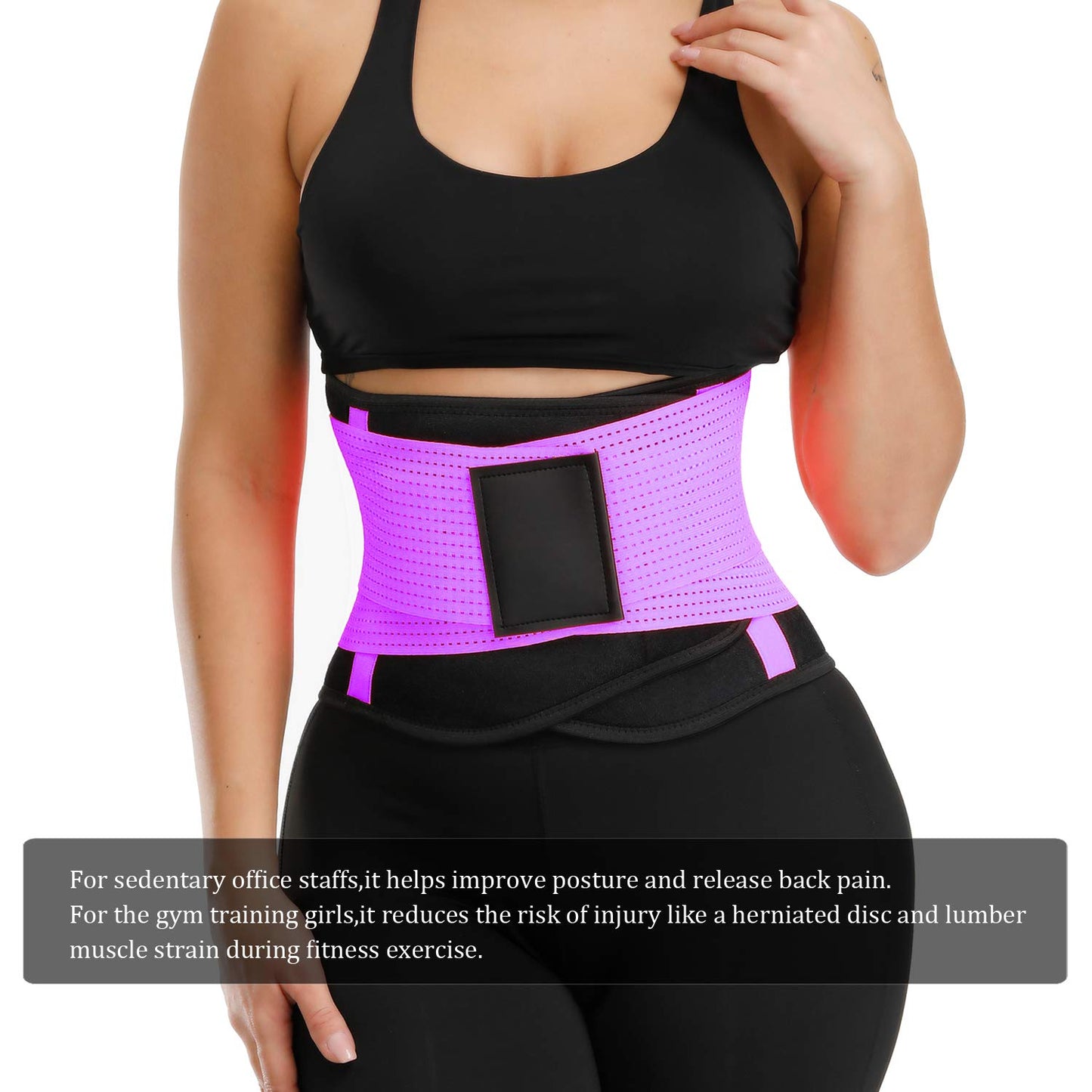 VENUZOR Waist Trainer Belt for Women - Waist Cincher Trimmer - Slimming Body Shaper Belt - Sport Girdle Belt (UP Graded)(Purple,M)
