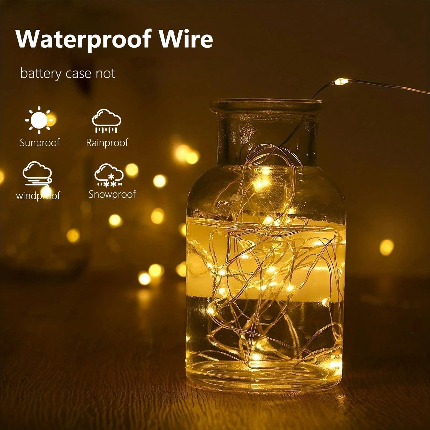 EXF 6-Pack Fairy Lights 50 LED String Lights Battery Operated Waterproof 16FT Warm White YHY-BO50LED