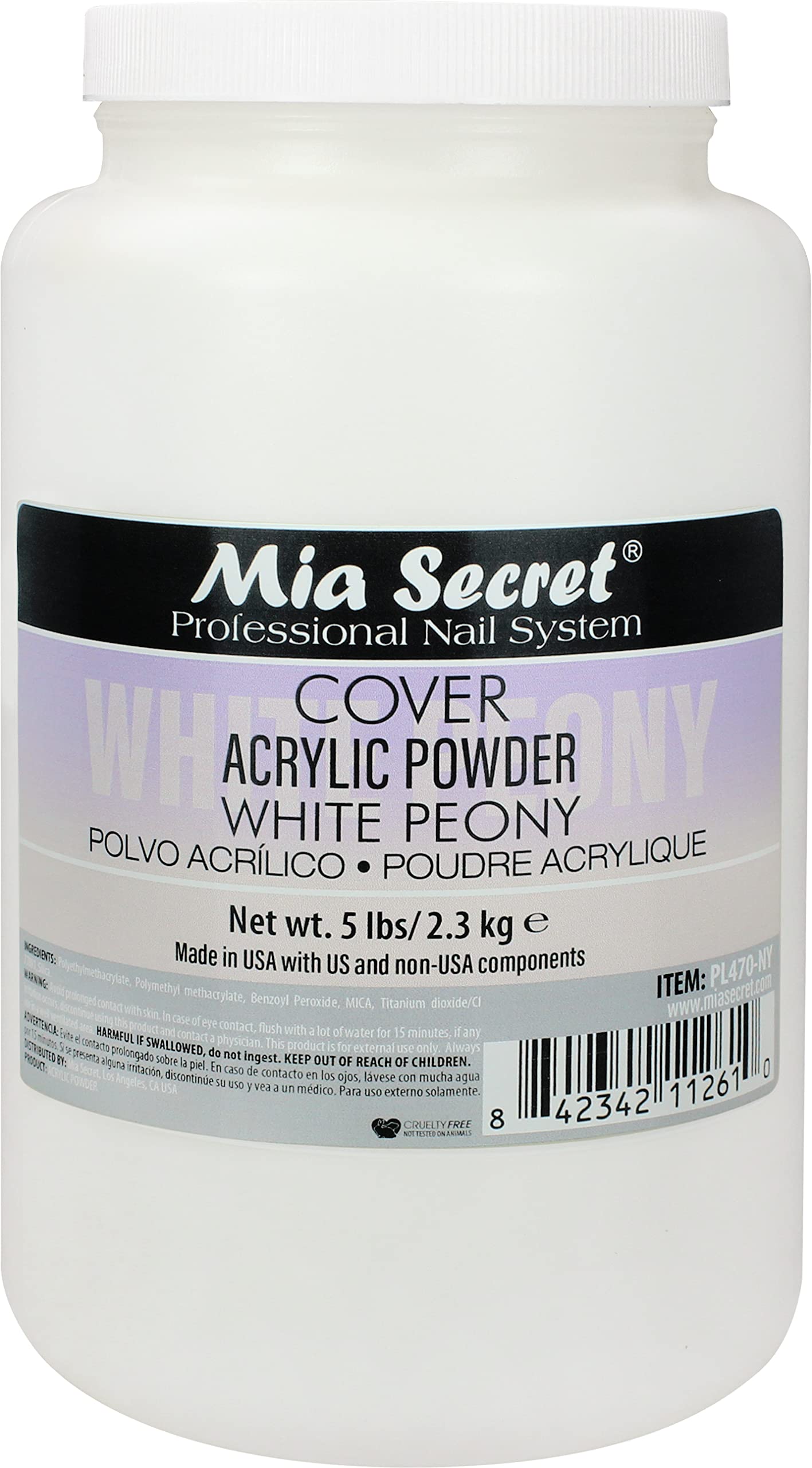 Cover White Peony Acrylic Powder Mia Secret (5 lbs)
