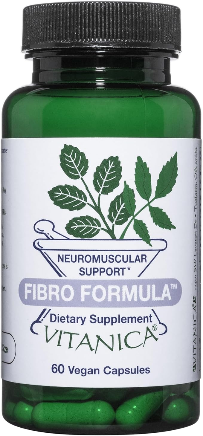 Vitanica Fibro Formula, Fibromyalgia Relief Support, Saffron Extract 60mg, 5 HTP 100mg, Pea 300mg, Dr Formulated Neuro Muscular Support Supplement, Vegan, Non-GMO, 60 Capsules