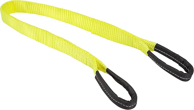 SmartStraps 2”x4’ Nylon Webbing Lifting Sling, Yellow (1pk) – 3,200lbs Vertical Lifting Capacity, 1,067lbs Safe Work Load...