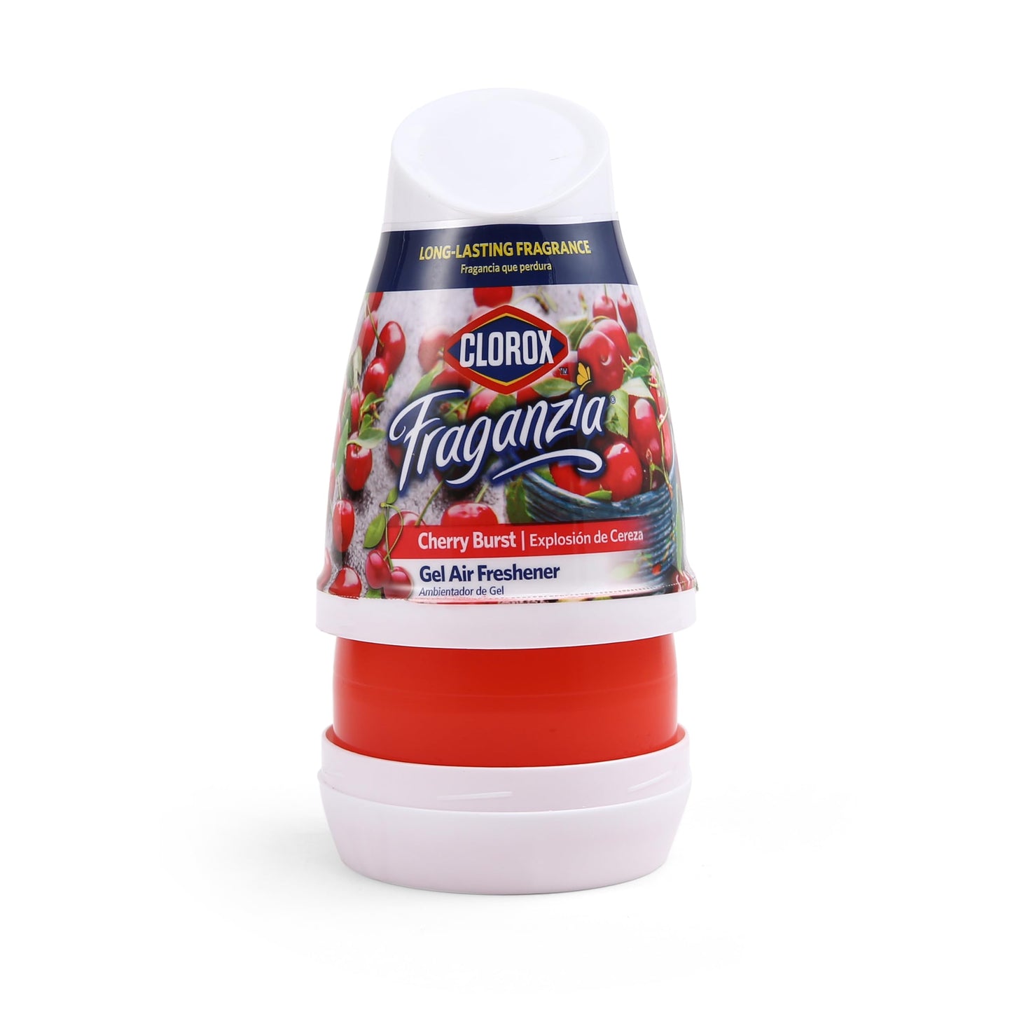 Clorox Fraganzia Gel Air Freshener Cone, Cherry Burst Scent - No-Plug, Battery-Free Air Freshener for Small Rooms, Closets, Kitchens, Bathrooms, Offices and More, 6 Ounce