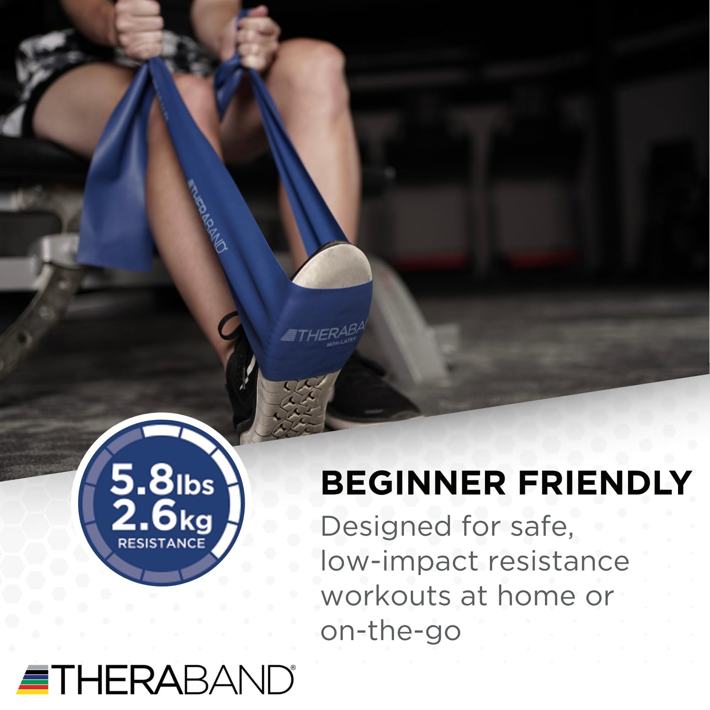 THERABAND Resistance Bands Set, Advanced Kit, Blue, Black, Silver, Latex Elastic Bands for Exercise & Physical Therapy, Strength Training Bands for Upper & Lower Body Fitness