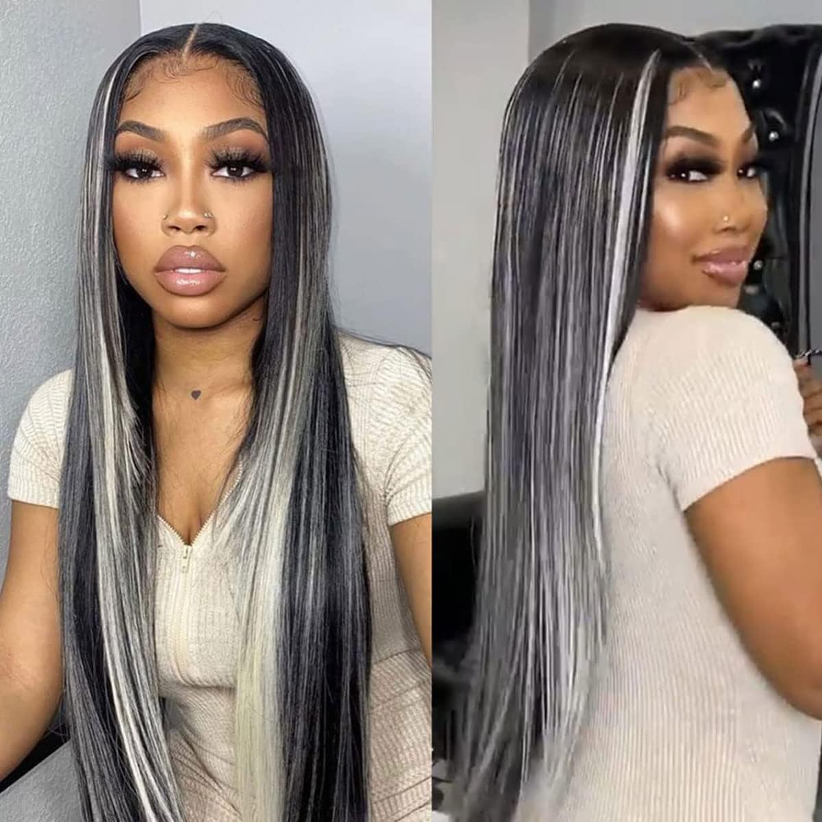 Lagalaga Bundles Human Hair 20 22 24 Inch Straight P4/GREY Human Hair Bundles Unprocessed Brazilian Virgin Hair Quick Weave Hair