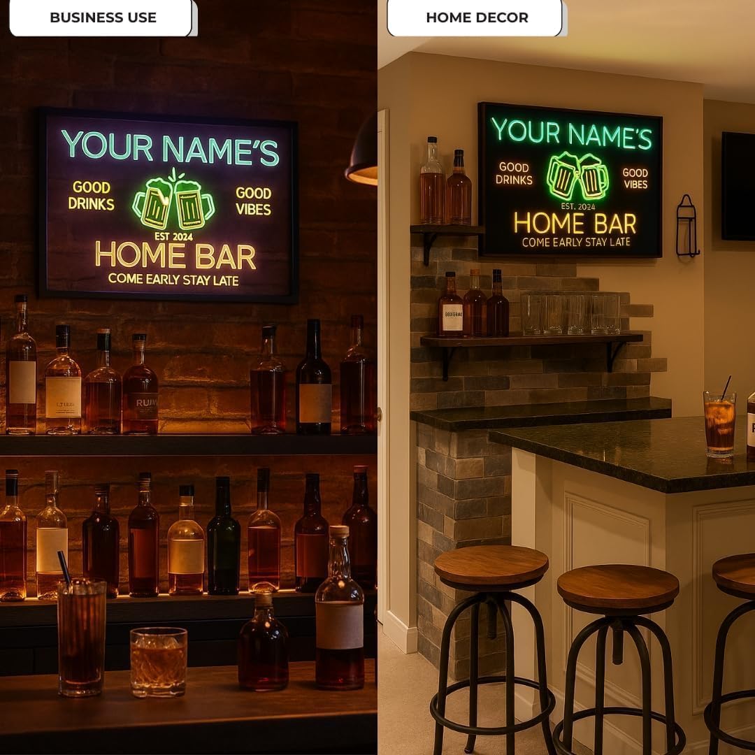 Personalized Pool Side Bar & Grill Neon Sign, Custom LED Light for Backyard Patio, Outdoor Bar Decor, Fun Gift for BBQ & Beer Lovers