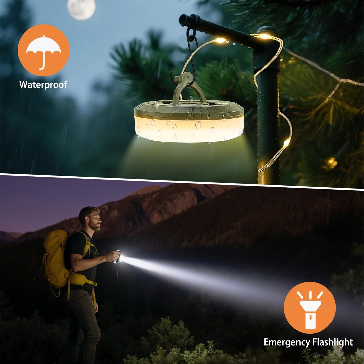 3-Pack Camping String Lights  4 In 1 Portable Camping Light Rechargeable  8 Lighting Modes  Usb Charging  Quick Storage  32.8Ft Waterproof Tent Lights String For Camping  Hiking  Yard  Christmas