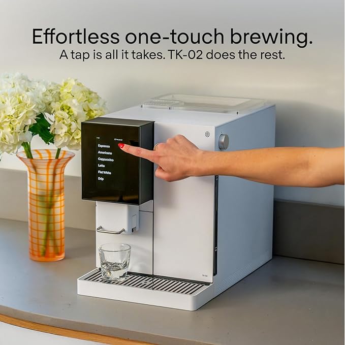 Terra Kaffe Super Automatic Espresso Machine - App-Enabled Coffee Machine - Auto Wake & Sleep - All Milk Types - Roaster-Approved Espresso Settings - Cappuccino Machines - Gifts for Men - Black TK-02
