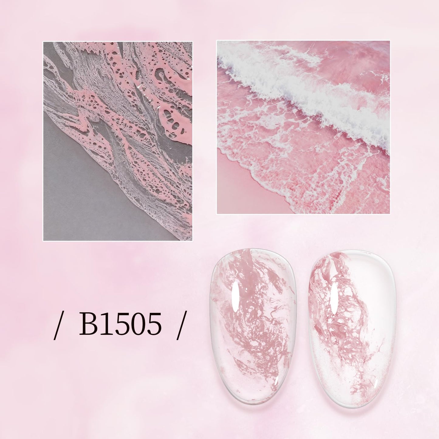 JODSONE Ocean Wave Blooming Gel Nail Polish,16.5ml Pink Blooming Liquid for Spreading Effect Wave,High Fluidity Wave Textures fo