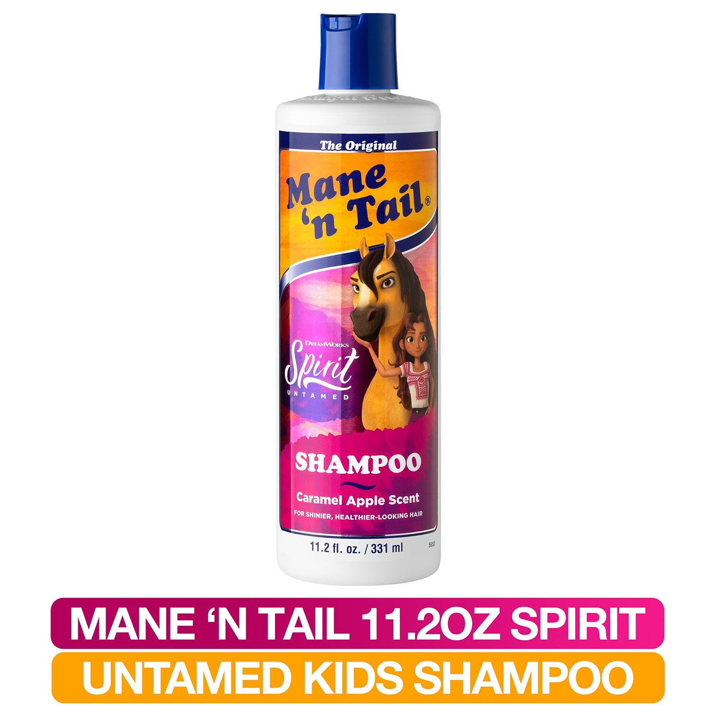 Mane 'n Tail Spirit Untamed Shampoo - Caramel Apple Scented, Gentle Rinse Shampoo & Body Wash for Soft, Silky Hair (11.02 oz)