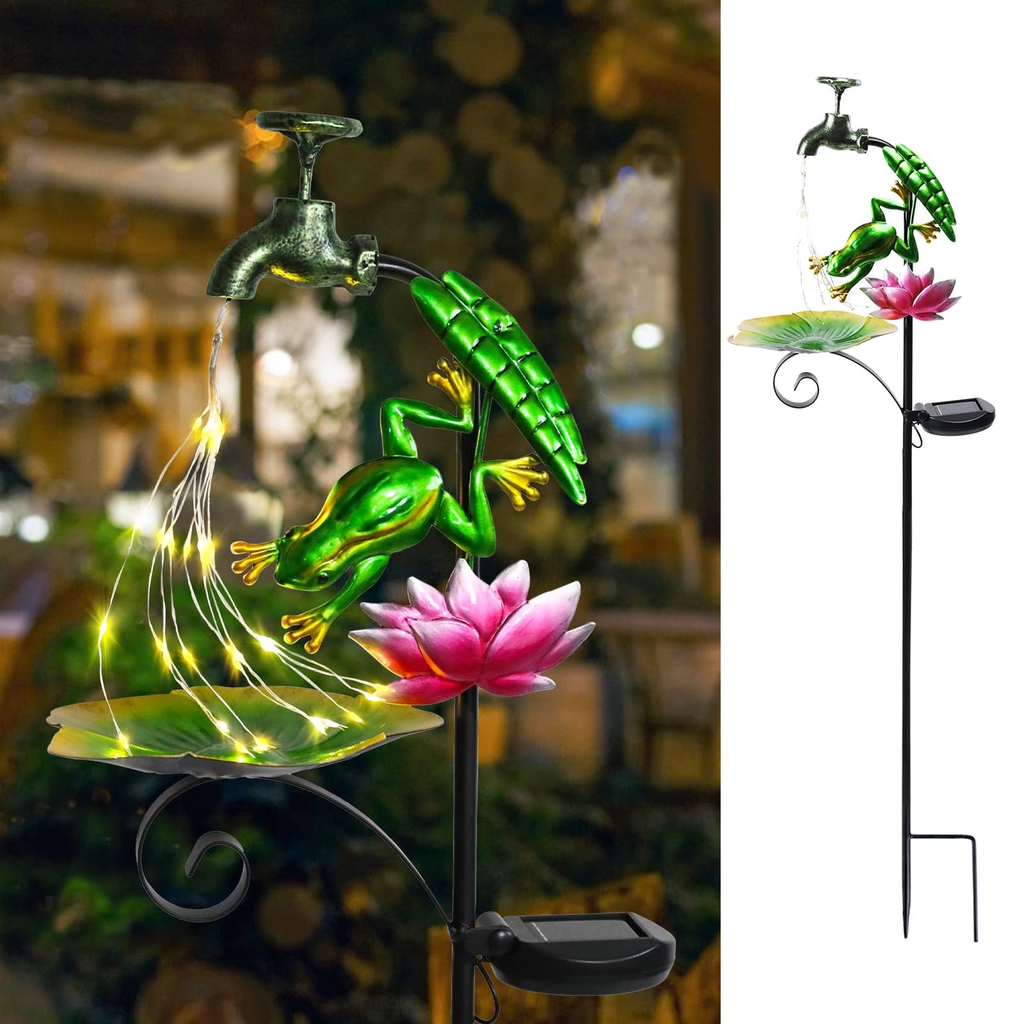 Bshine Frog Solar Outdoor Garden Lights  Waterproof Metal Solar Garden Stakes For Pathways  Poolside  Backyard Decorations  Yard Art  Lawn Decorations  Frog Gift For Mom