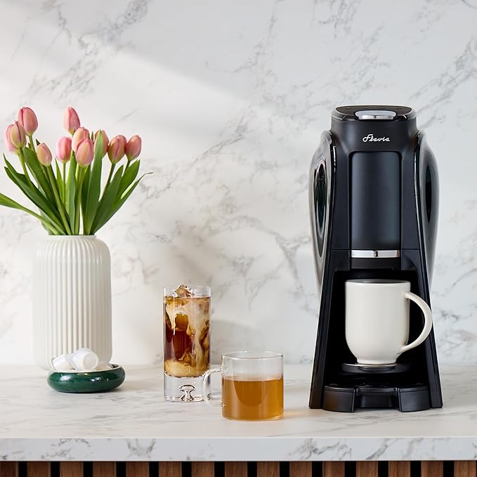 Flavia Aroma Brewer - Coffee Machine, Makes Coffee, Lattes, Tea, and other Hot or Iced Beverages with Single-Serve Freshpacks, Multiple Brew Sizes, Grey