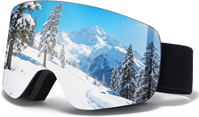 JQF Gear Ski Goggles OTG Snow/Snowboard Goggles Snowboarding Goggles Over Glasses Ski Goggle for Men Women Adult