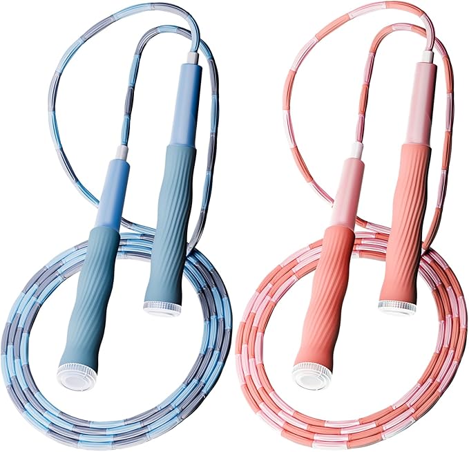 POCFOINY 2 Pack Beaded Jump Rope for Kids, Upgraded Segmented Jumping Rope for Workout, Adjustable Skipping Rope Speed Rop...