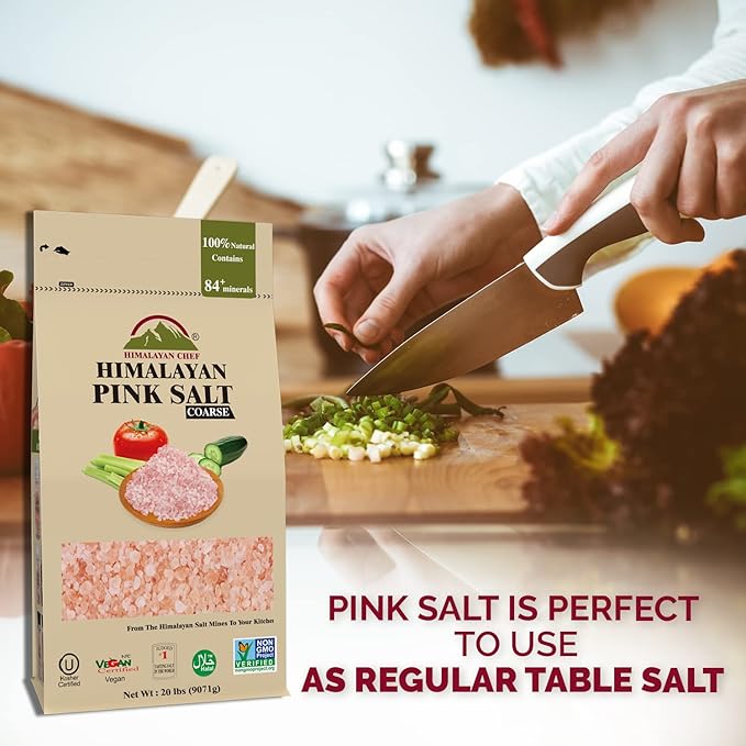 Himalayan Chef Pink Himalayan Salt, Coarse Grain - 20 lbs Bag