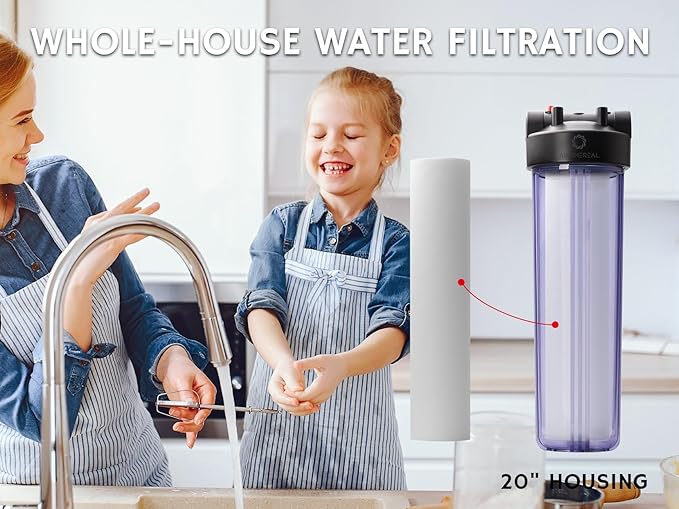 Airthereal 20" x 4.5" Whole House Sediment Water Filter, 5 Micron 20-inch PP Water Filter Replacement Cartridge for City and Well Water, 4-Pack