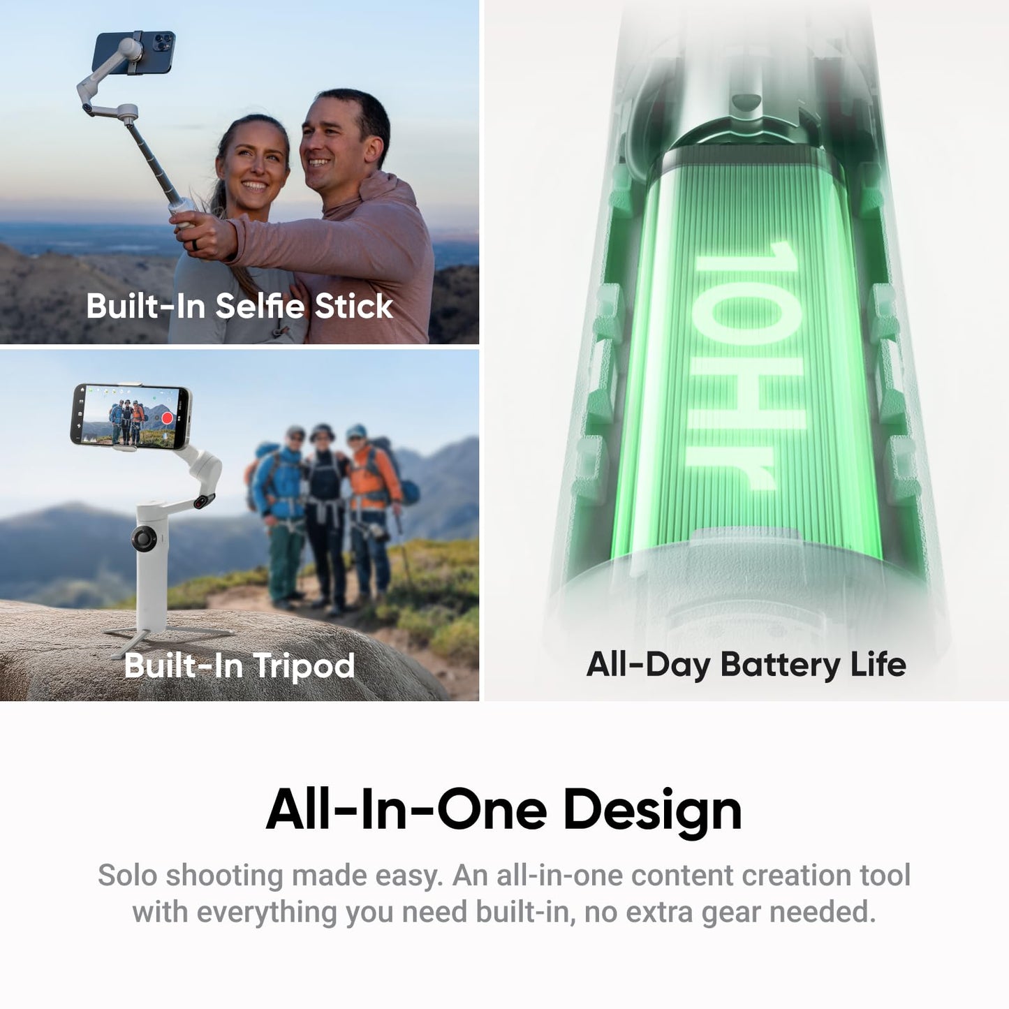 Insta360 Flow 2 Plus Ai Tracker Bundle White - Foldable Phone Gimbal, Ai Tracking With Any App, Multi-Person Tracking, Built-In