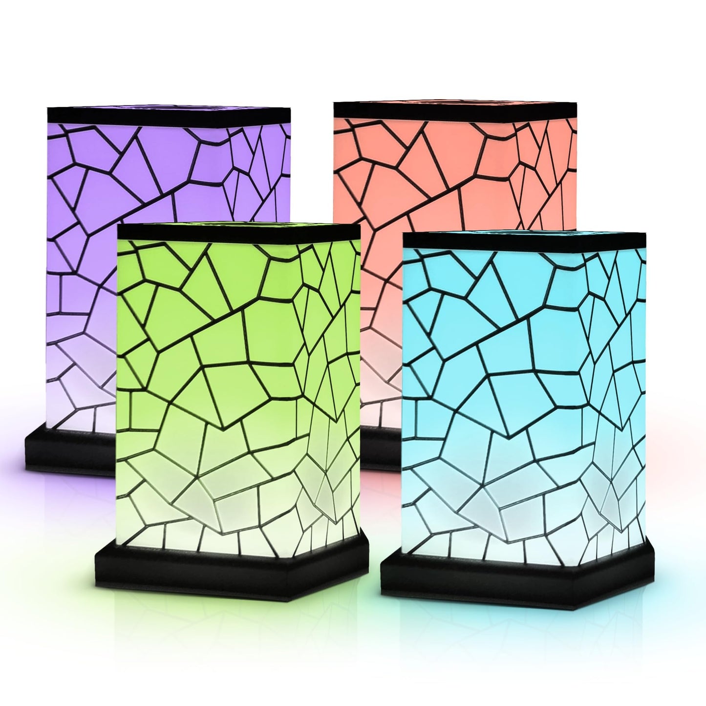 Friendship Lamp? Wi-Fi Touch Lamp - Set of 4 LED Lights for Long-Distance Connection - Acrylic - 200+ Colors