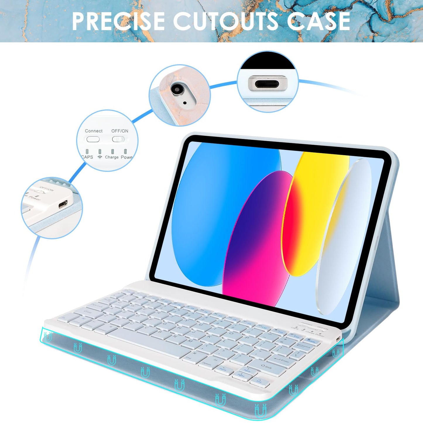 Lama Keyboard Case With Mouse For Ipad (A16) 11Th Gen 2025 /10Th Gen 2022, Magnetic Case With Keyboard For Ipad 11-Inch (A16) 11