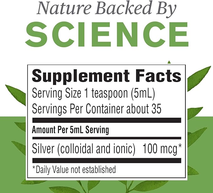 Nature's Sunshine Silver Shield Liquid, 6 Fl Oz | Colloidal Silver Liquid with Aqua Sol Technology Provides Immune Support and Protection