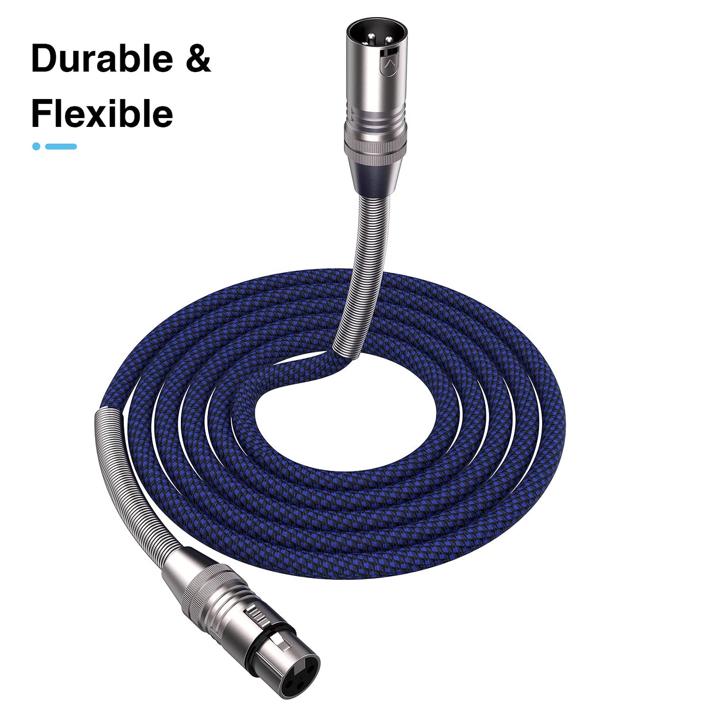 Ciwoda Xlr Cable 200Ft, Multi-Color Heavy Duty Nylon Braided Xlr Male To Female, Microphone Cable 3 Pin Balanced Xlr Cable Compa