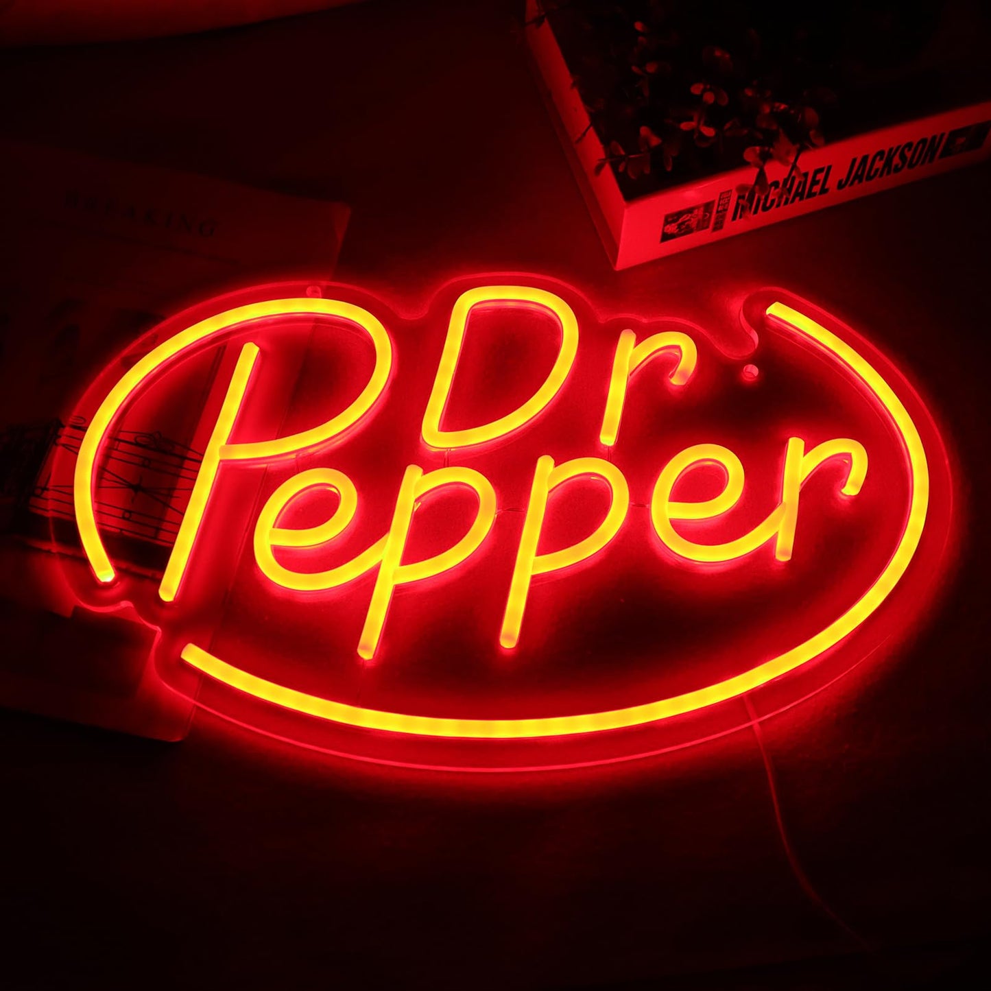 AHlove Neon Signs for Wall Decor，Neon Lights for Bedroom Led Business Signs Suitable for Drinks Shop、Man Cave、Christmas Gifts，16 * 10Inch(red)