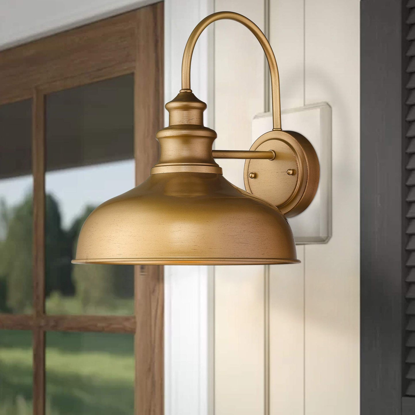 Zeyu Industrial Gooseneck Wall Light - 2 Pack, 11 Antique Gold Metal Fixture, Model Mi-Te-I449