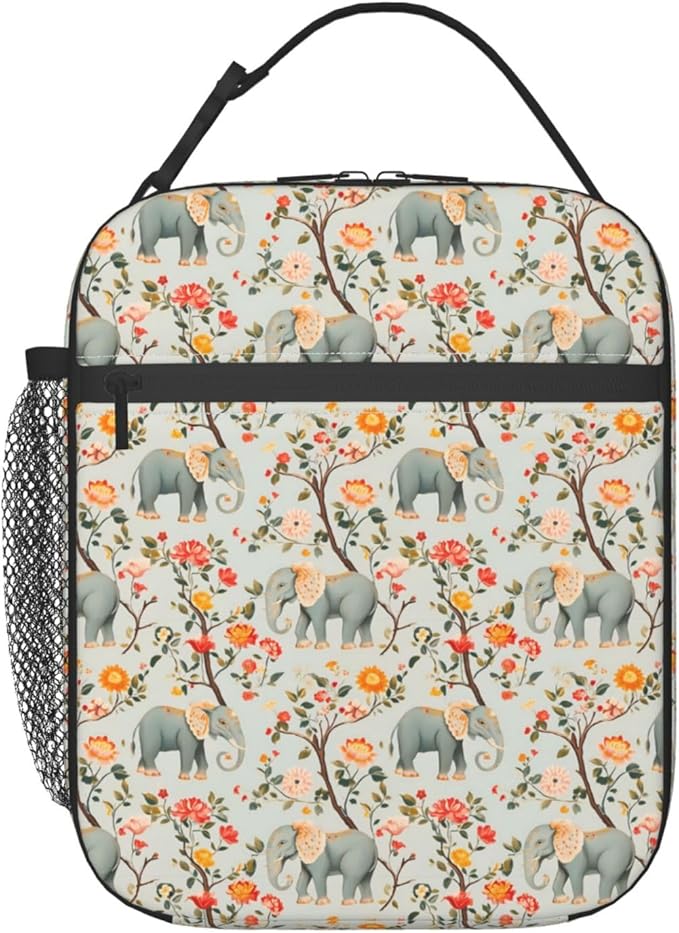 Elephant Lunch Box Insulated Lunch Bag for kids Girls Boys,Reusable Lunch Box Containers for Women Men,Durable Cooler Tote Bag Lunchbox for Office/School/Picnic